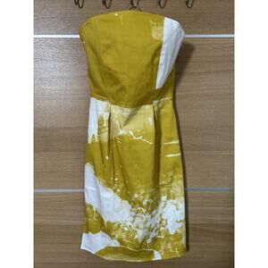 Anthropologie Ellender abstract inked Lined Strapless cocktail Dress Size 8